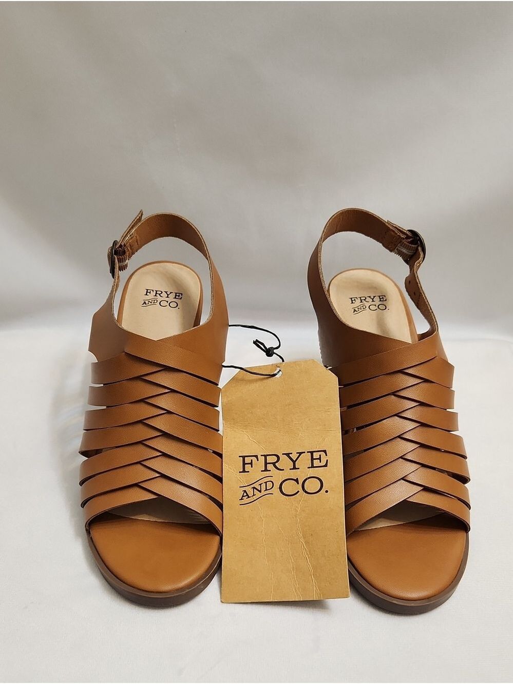 Frye And Co. Galia Brown Strappy Slingback Block Heel Summer Sandals (W Size 6) - Picture 5 of 12